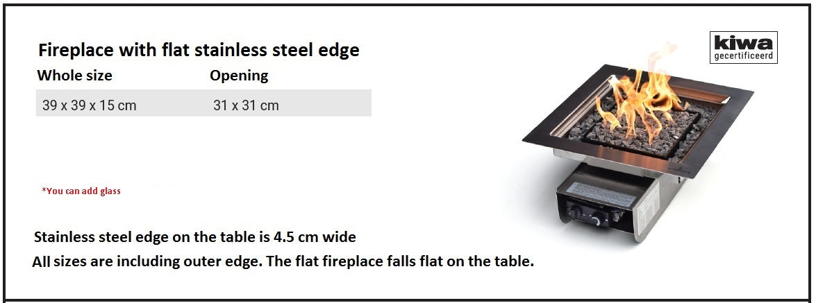 RVS 39*39 Gas Firepit