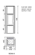 BONA K Wood Stove 50 Lateral