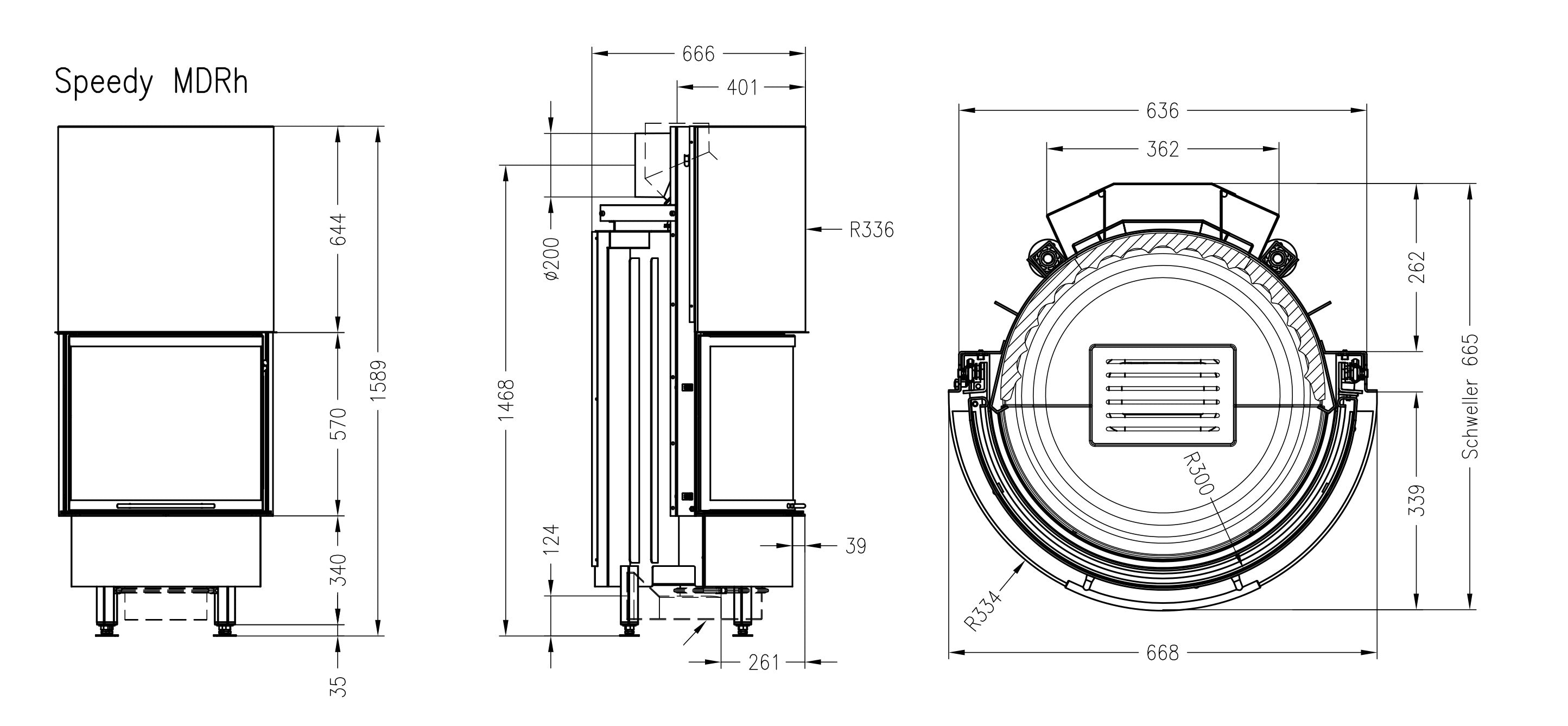SPEEDY MDRH Wood Fireplace Rounded