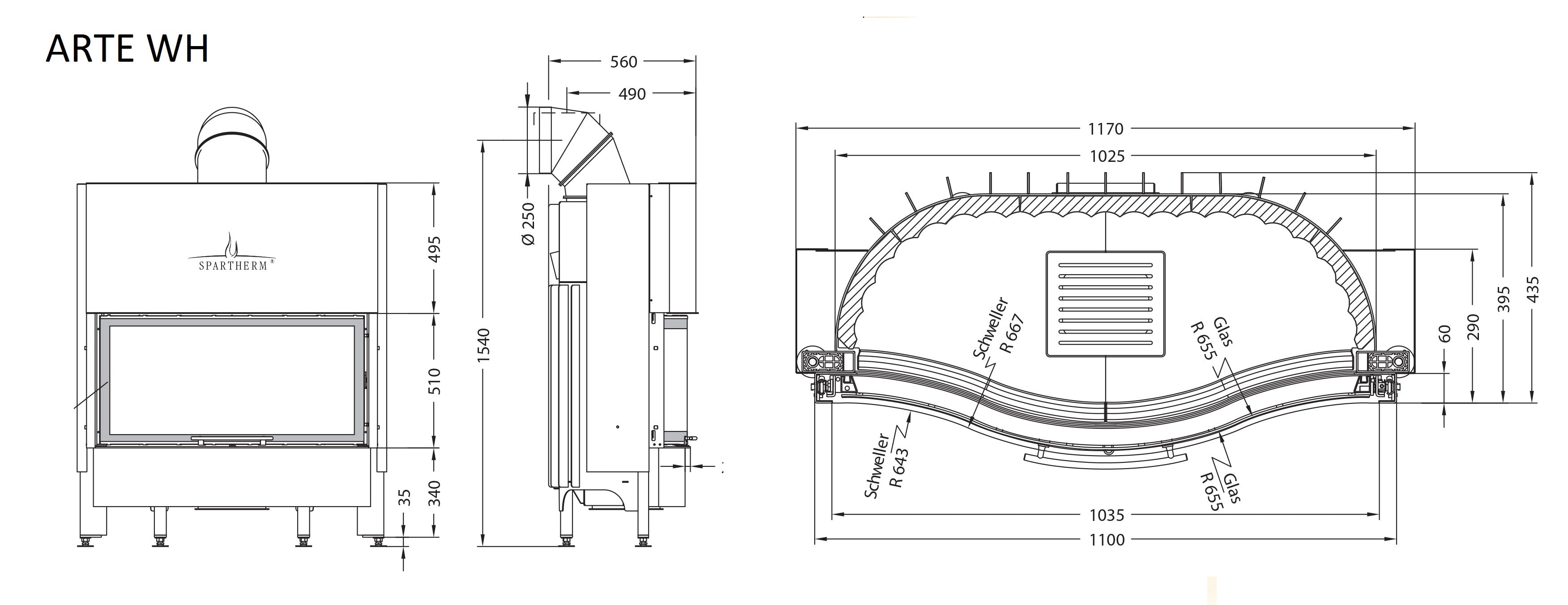 ARTE WH Wood Fireplace 110 Lateral