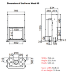 TC FORMA 65 Wood Fireplace Lateral