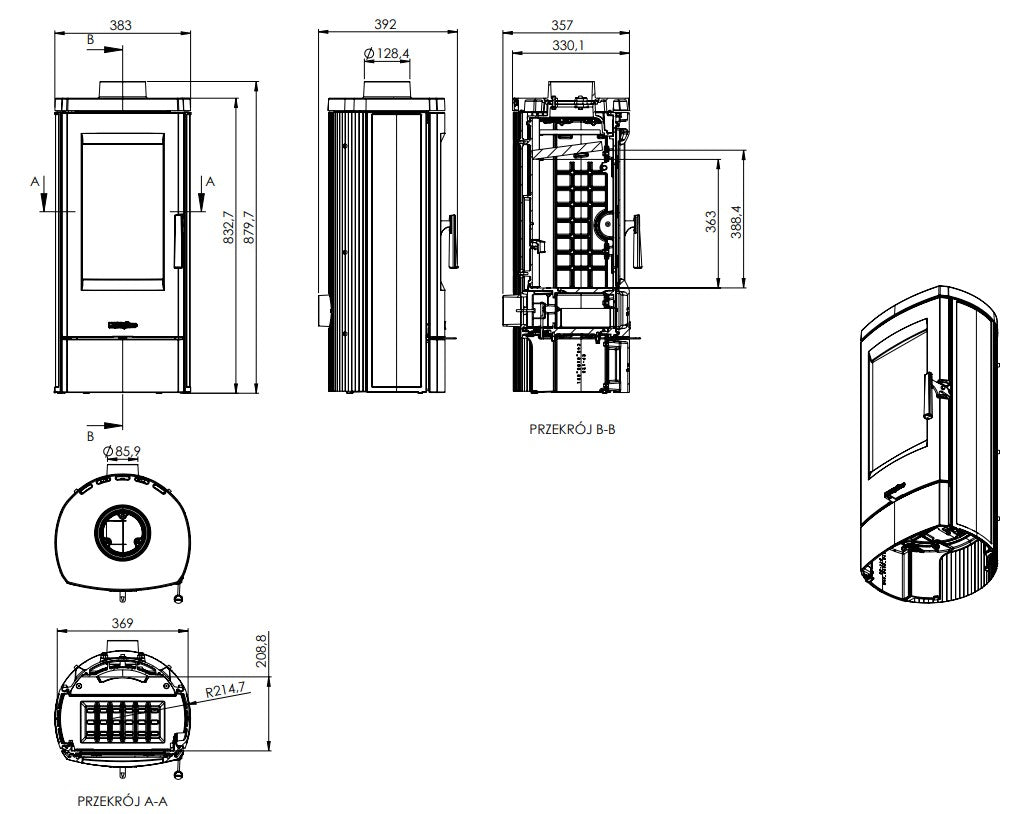 SORA Wood Stove 40 Lateral