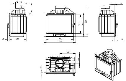 CORNO Wood Fireplace 67 Lateral
