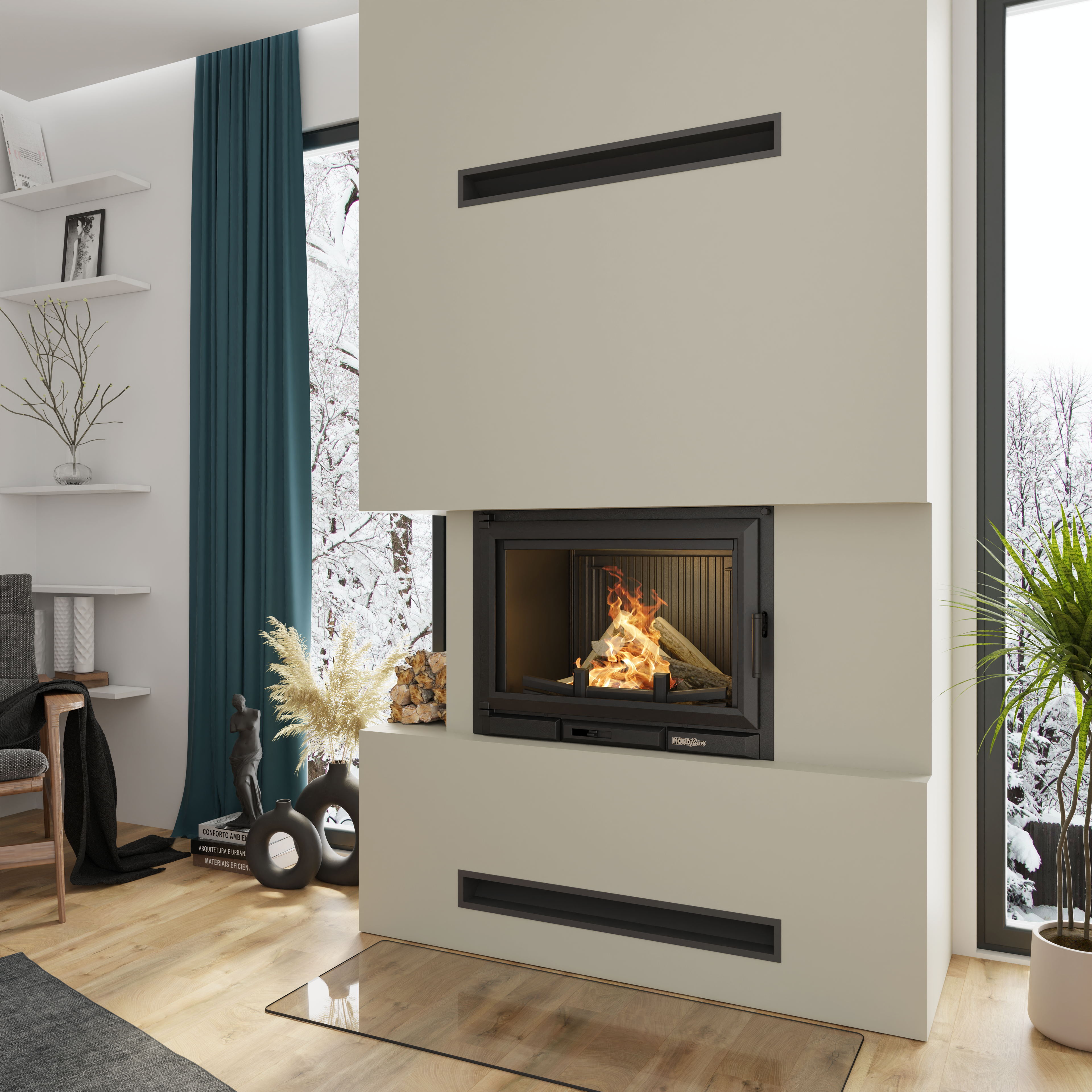 REMUS Wood Fireplace 75 Lateral